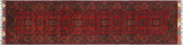handmade Tribal Biljik Khal Muhammadi Red Blue Hand Knotted RUNNER 100% WOOL Runner 3x9